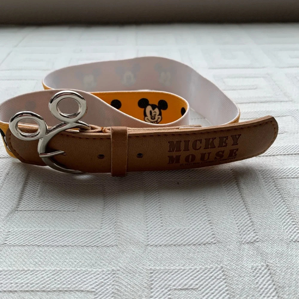 Mickey Mouse Kids Yellow & Brown Elastic Belt